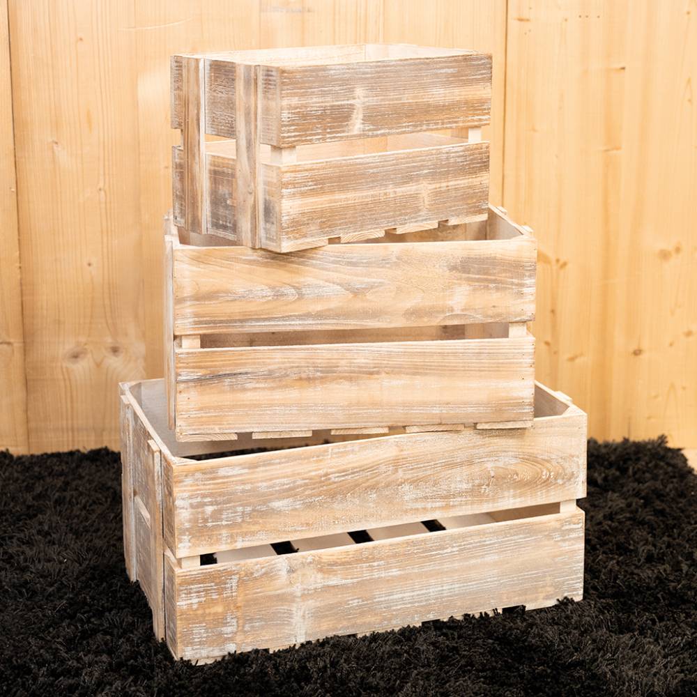 Aubry Gaspard - Caisse en bois vieilli (Lot de 3) - Imagen 2