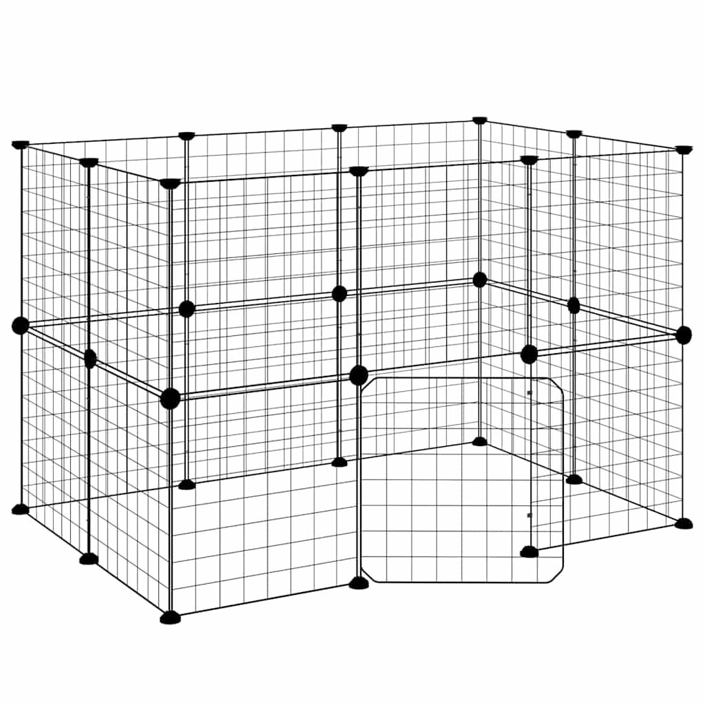 Vidaxl - Cage animaux de compagnie à 20 panneaux et porte Noir 105x70x70 cm vidaXL 3114037 - Imagen 2