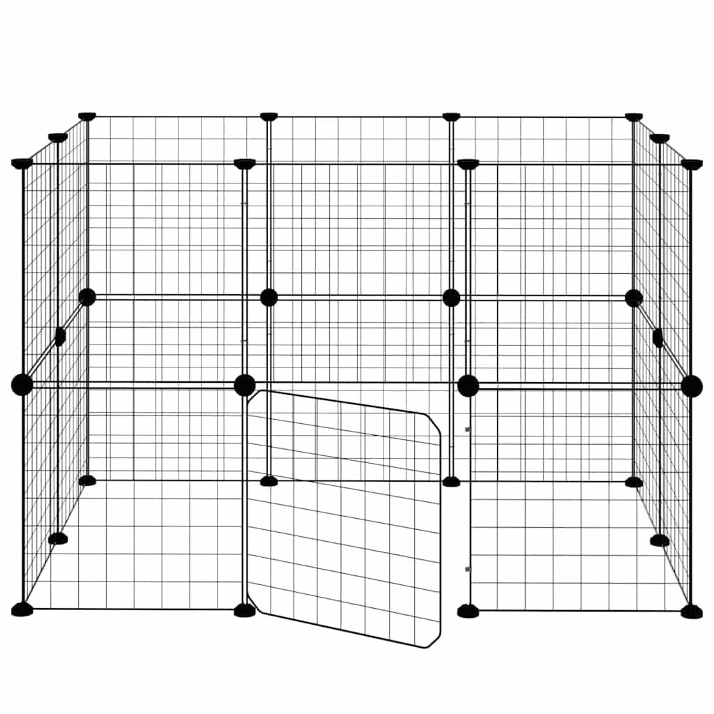 Vidaxl - Cage animaux de compagnie à 20 panneaux et porte Noir 105x70x70 cm vidaXL 3114037 - Imagen 5