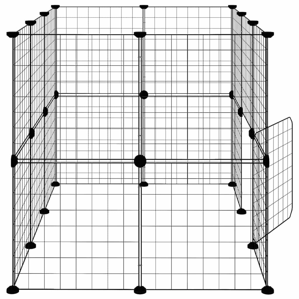 Vidaxl - Cage animaux de compagnie à 20 panneaux et porte Noir 105x70x70 cm vidaXL 3114037 - Imagen 6