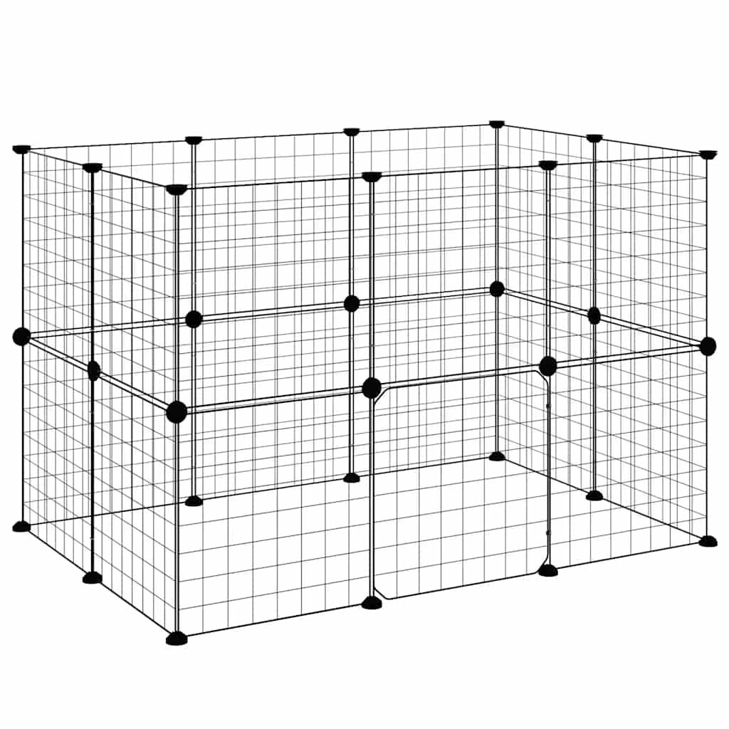 Vidaxl - Cage animaux de compagnie à 20 panneaux et porte Noir 105x70x70 cm vidaXL 3114037 - Imagen 4