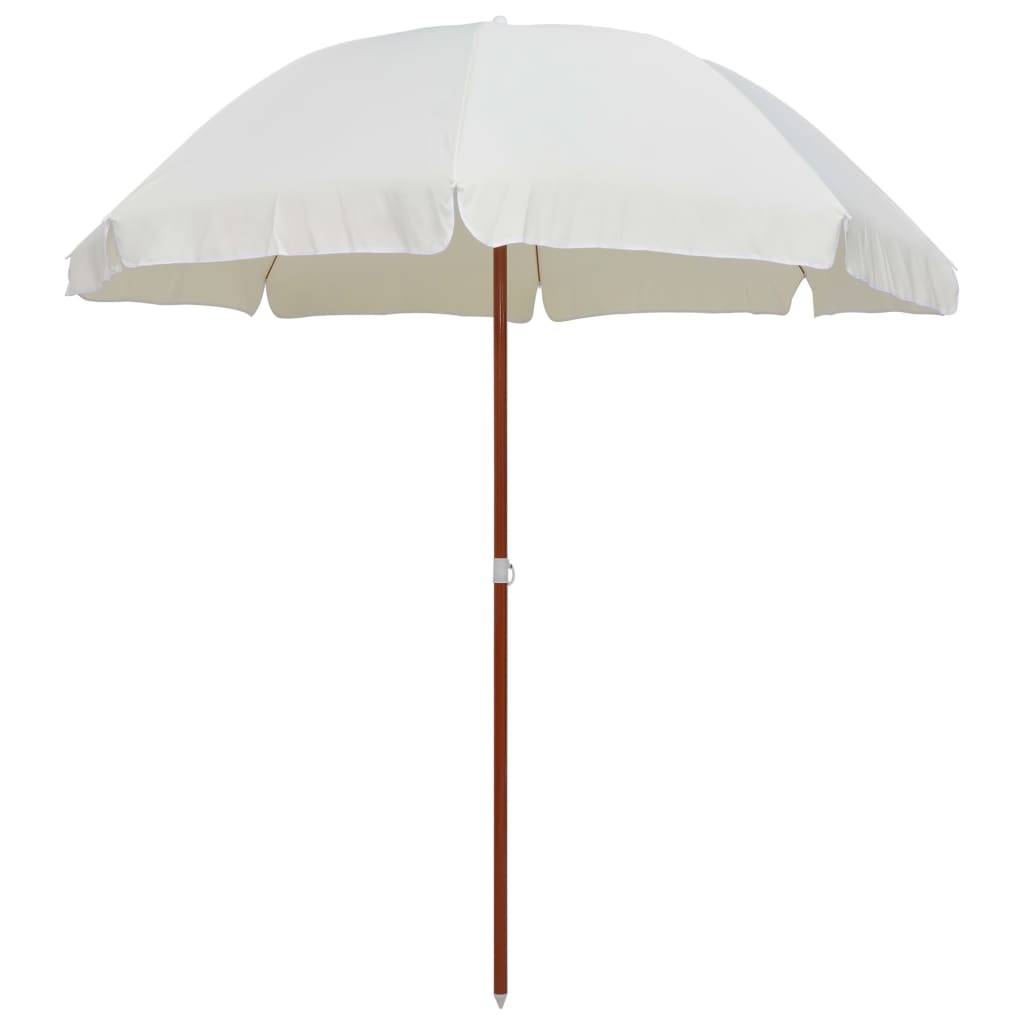 Helloshop26 - Parasol avec mât en acier 240 cm sable - Imagen 1