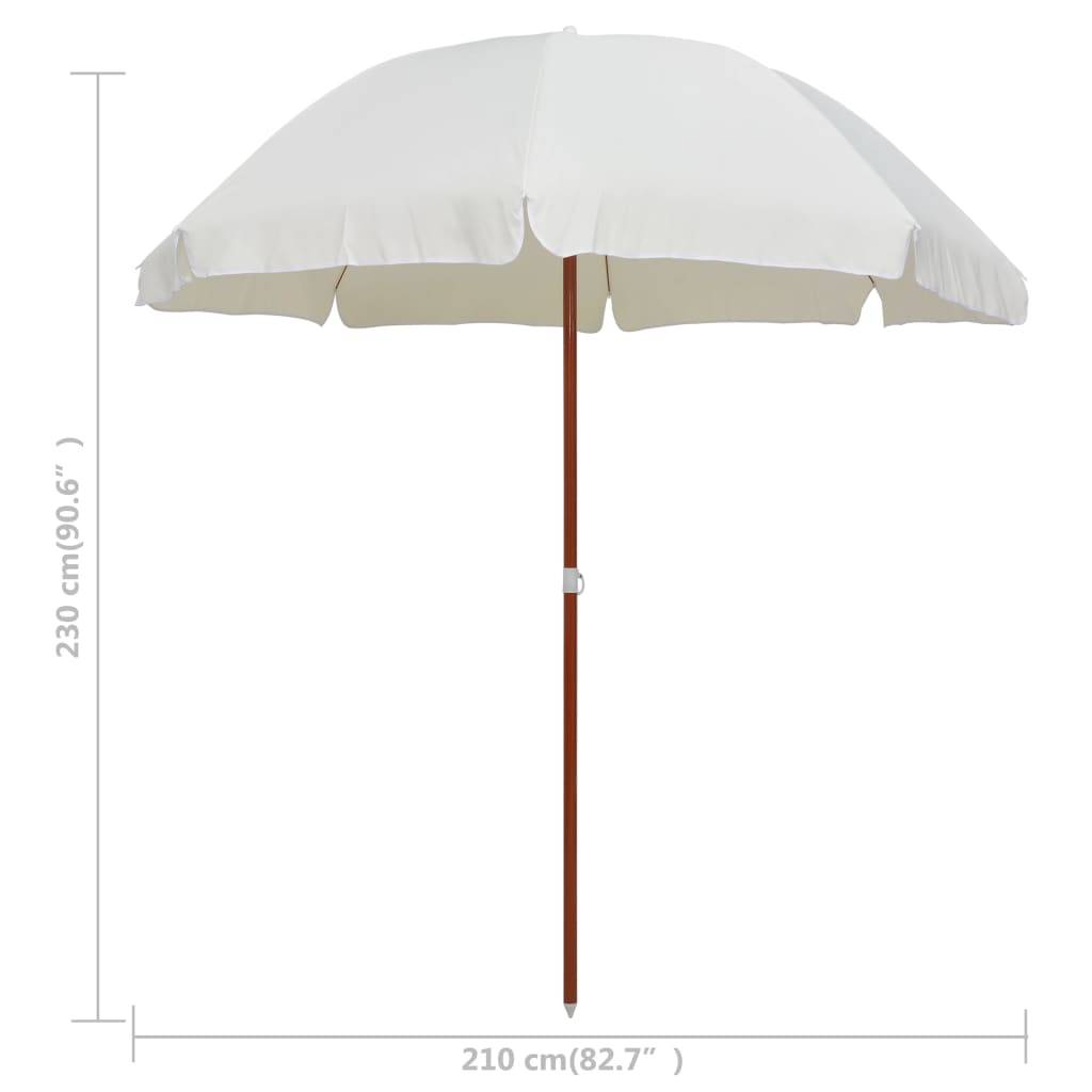 Helloshop26 - Parasol avec mât en acier 240 cm sable - Imagen 5
