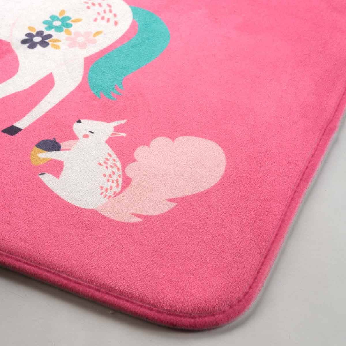 Tapis Enfant "Princesse Licorne" 45x75cm Rose - Image 2