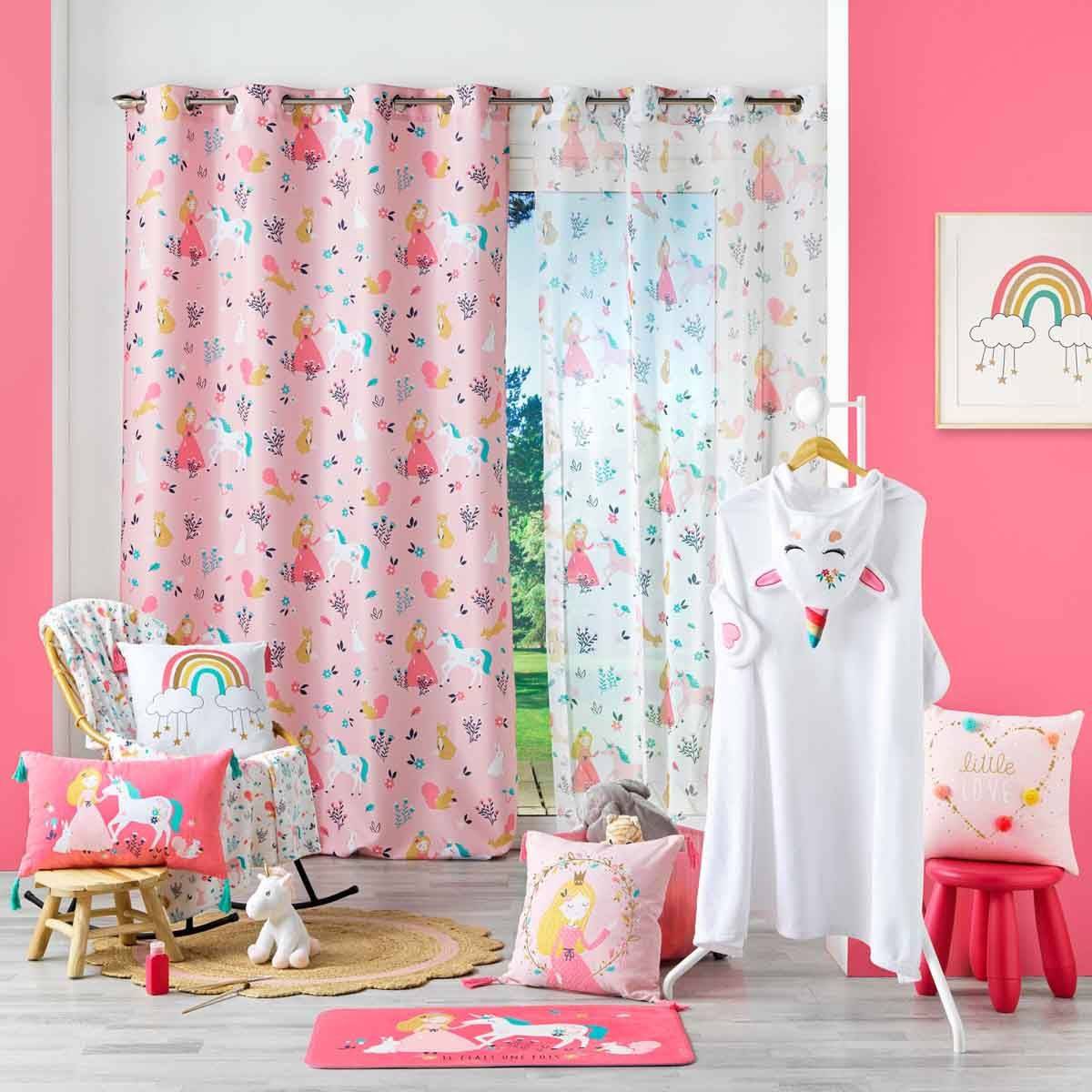 Tapis Enfant "Princesse Licorne" 45x75cm Rose - Image 3