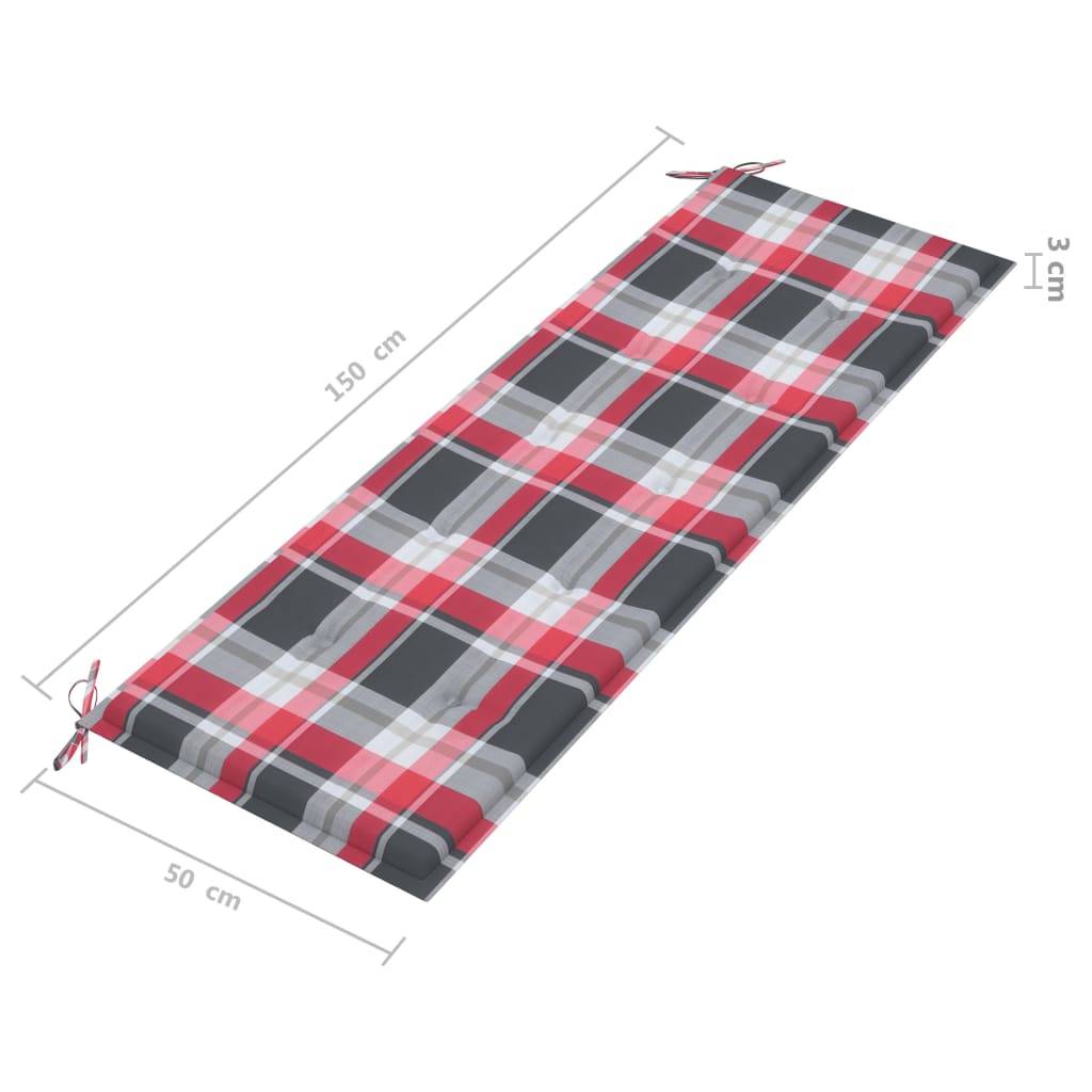 Helloshop26 - Banc de jardin meuble de patio d'extérieur terrasse empilable et coussin 159 cm bois de teck massif - Imagen 8