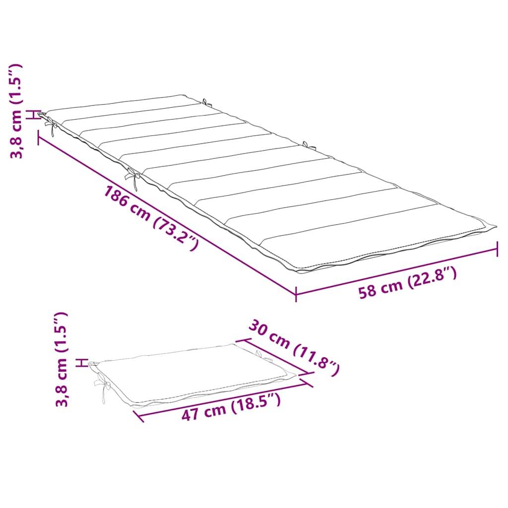 Chaise longue | Transat | Bain de soleil de jardin avec table et coussin Bois d'acacia - Image 9