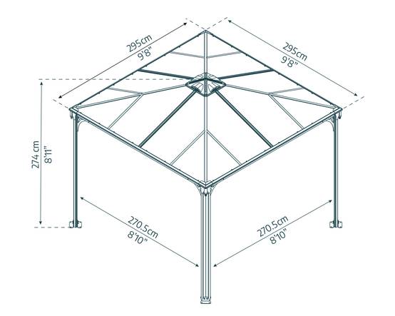 Canopia by Palram - Canopia Tonnelle de jardin Palermo 3X3 Grise - Imagen 5
