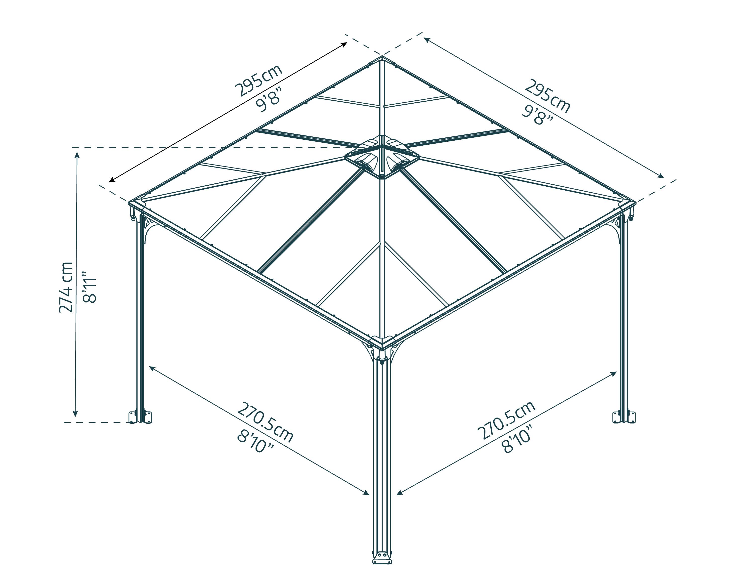 Canopia by Palram - Canopia Tonnelle de jardin Palermo 3X3 Grise - Imagen 5