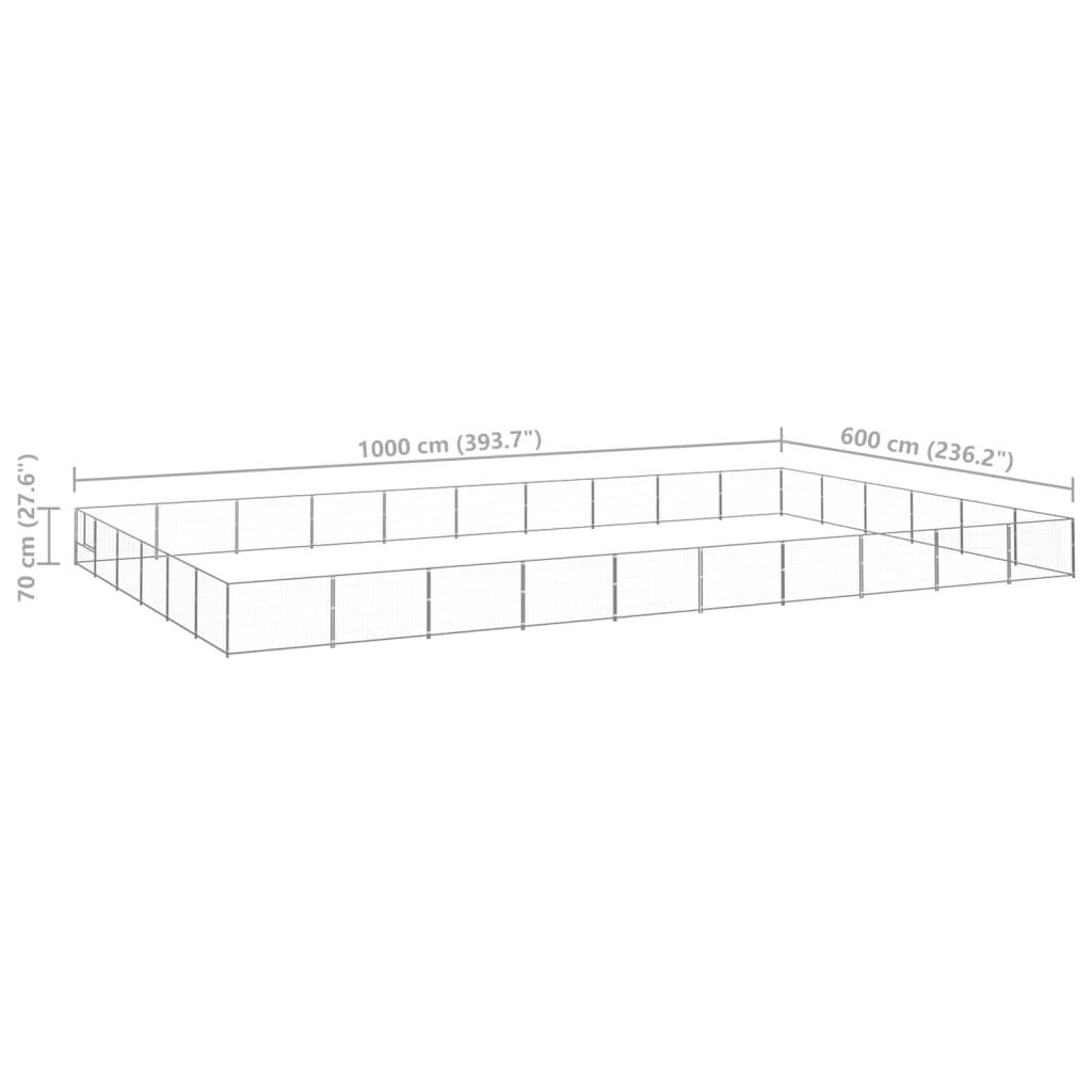 Vidaxl - Chenil Argenté 60 m² Acier vidaXL 3082178 - Imagen 3