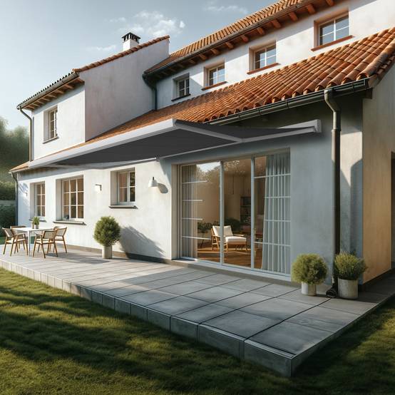 Intersun - Store banne coffre SOA 5,00x3,50 M (Motorisé Secours à Télécommande - Blanc - Gris Graphite) - INTERSUN - Image 2