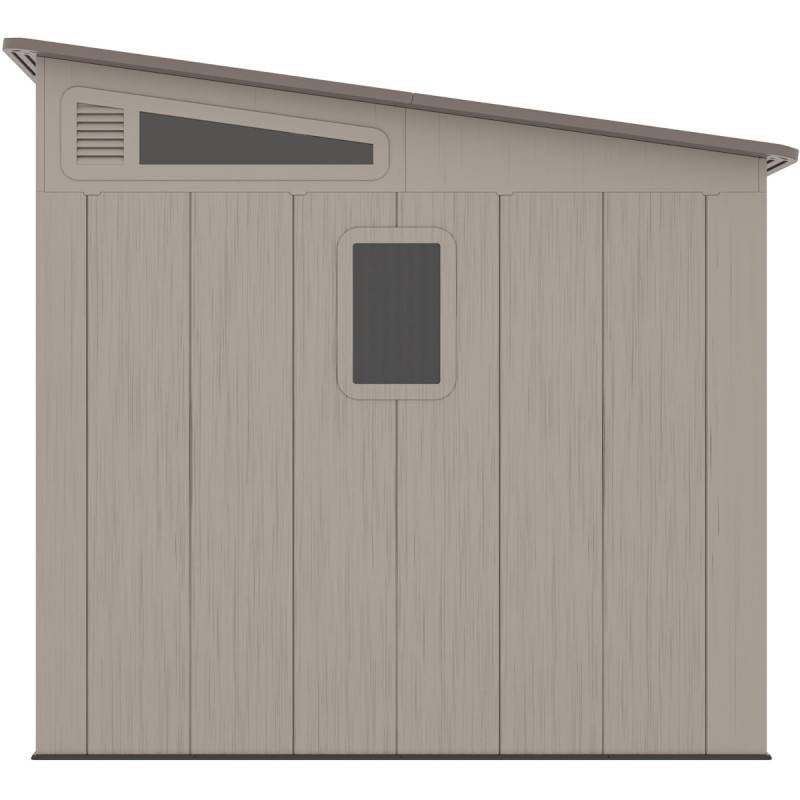 Jobu - Abri de jardin monopente 6,5m² HDPE avec plancher crème marron Sunlife JOBU - Image 7