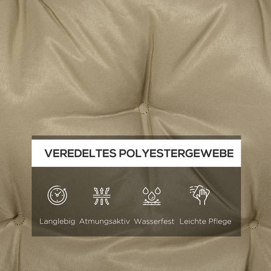PANGIVO - Coussin de banc 3 places en polyester, kaki, 150 x 98 x 8 cm - PANGIVO - Image 5