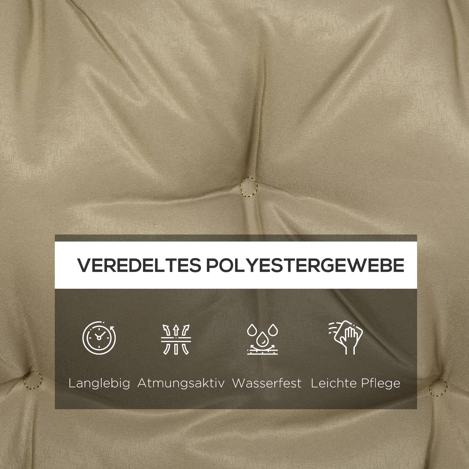 PANGIVO - Coussin de banc 3 places en polyester, kaki, 150 x 98 x 8 cm - PANGIVO - Image 5