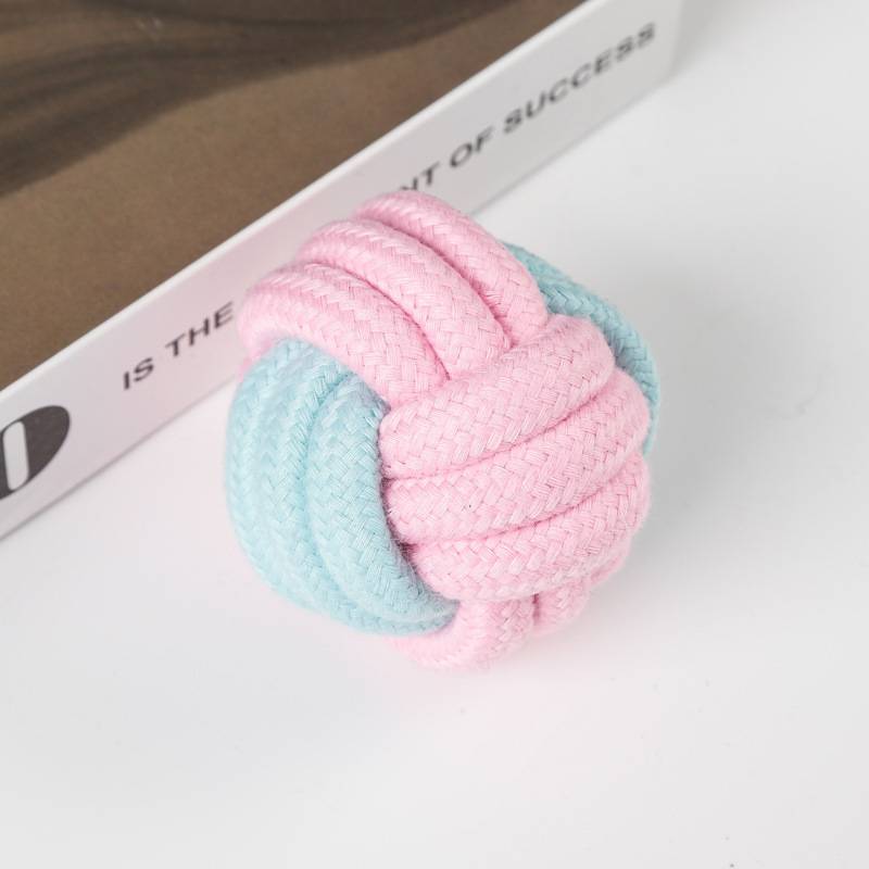 DtopbuyAge - Lot de 7 Jouets en Corde Tissée pour Animaux Rose et Bleu Coton Durable Jeu Interactif-DtopbuyAge - Image 4