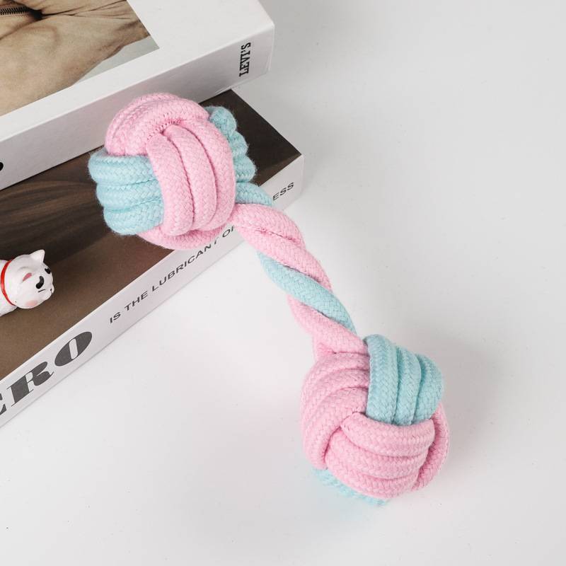DtopbuyAge - Lot de 7 Jouets en Corde Tissée pour Animaux Rose et Bleu Coton Durable Jeu Interactif-DtopbuyAge - Image 5