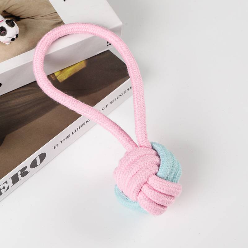 DtopbuyAge - Lot de 7 Jouets en Corde Tissée pour Animaux Rose et Bleu Coton Durable Jeu Interactif-DtopbuyAge - Image 2
