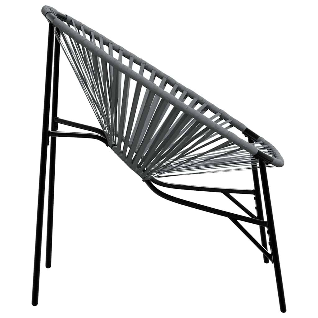 PANGIVO - Lot de 3 Chaises de jardin noir et gris clair résine tressée 77 x 68,5 x 82 cm - PANGIVO - Image 7