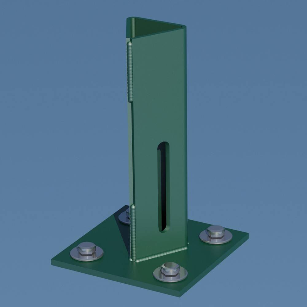 Centrale Brico - Platine piquet acier galvanisé plastifié à visser vert, H.15 cm x section 100x10 Centrale Brico - Imagen 1