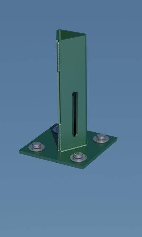Centrale Brico - Platine piquet acier galvanisé plastifié à visser vert, H.15 cm x section 100x10 Centrale Brico - Imagen 2