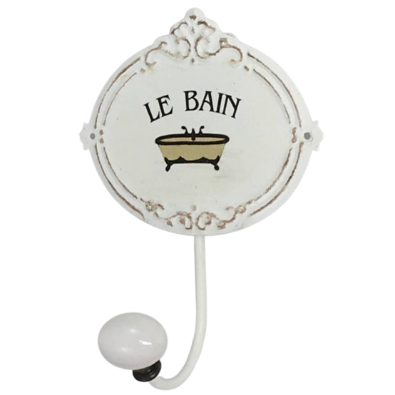 ~ Porte-serviette en métal porcelaine blanc 13 x 18 cm Chemin de campagne