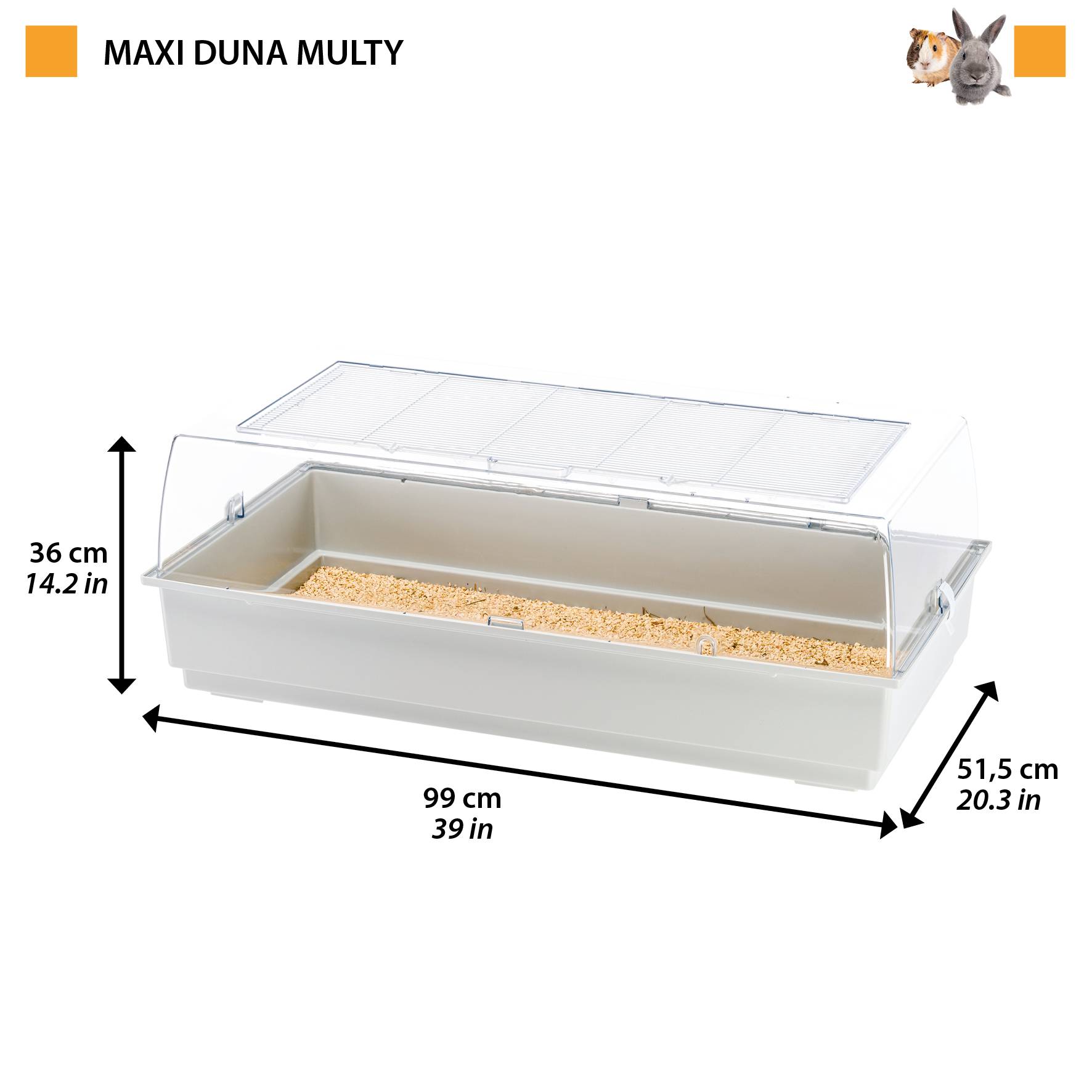Ferplast - FERPLAST MAXI DUNA Cage pour Rongeurs pour Hamsters, Cochons d'Inde, Cochons d'Inde, Lapins, en Plastique. 99x51,5xh36cm - Imagen 2