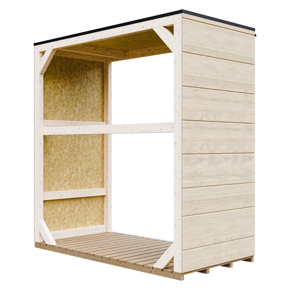 Timbela - Abri à bûches extérieur 1,14 m² - 75 x 153 x H159 cm - Remise extérieure pour bois de chauffage résistante aux intempéries - Timbela M980-1 - Image 2