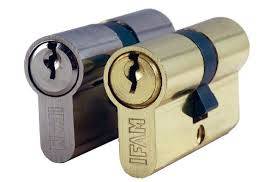 Cylindre européen nickelé varié Série C IFAM - 40+55 - 3 clefs - Vis 5x40/5x60 - 14485