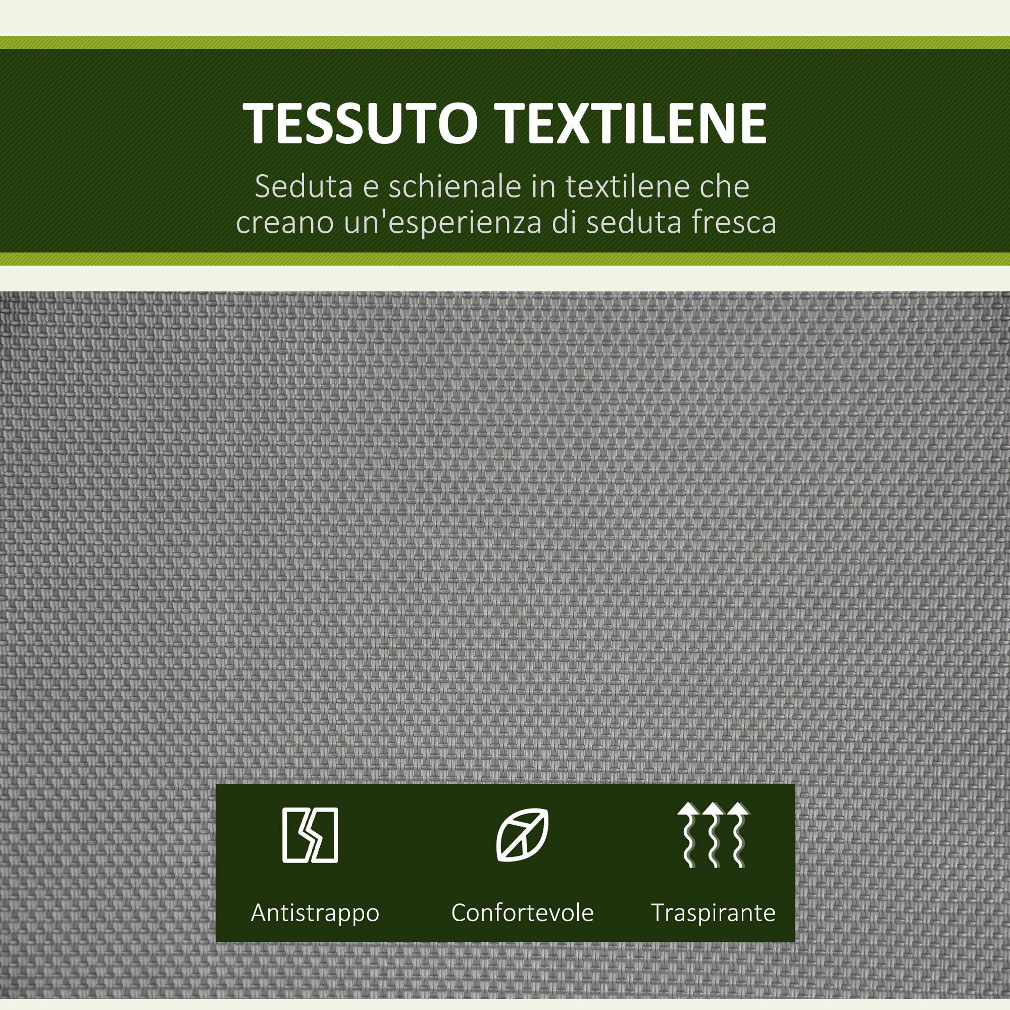 Balancelle de jardin 2 places avec toit inclinable acier textéline 140x118cm Gris - ComfortXL Outdoor Living - Image 7