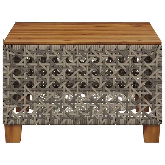 Table de jardin résine tressée bois acacia gris 55 x 55 x 36 cm, Poids :6.4kg - PANGIVO - Image 4