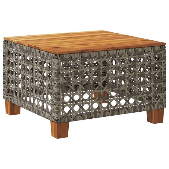Table de jardin résine tressée bois acacia gris 55 x 55 x 36 cm, Poids :6.4kg - PANGIVO - Image 6