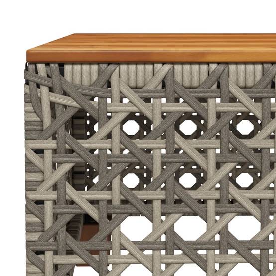 Table de jardin résine tressée bois acacia gris 55 x 55 x 36 cm, Poids :6.4kg - PANGIVO - Image 7