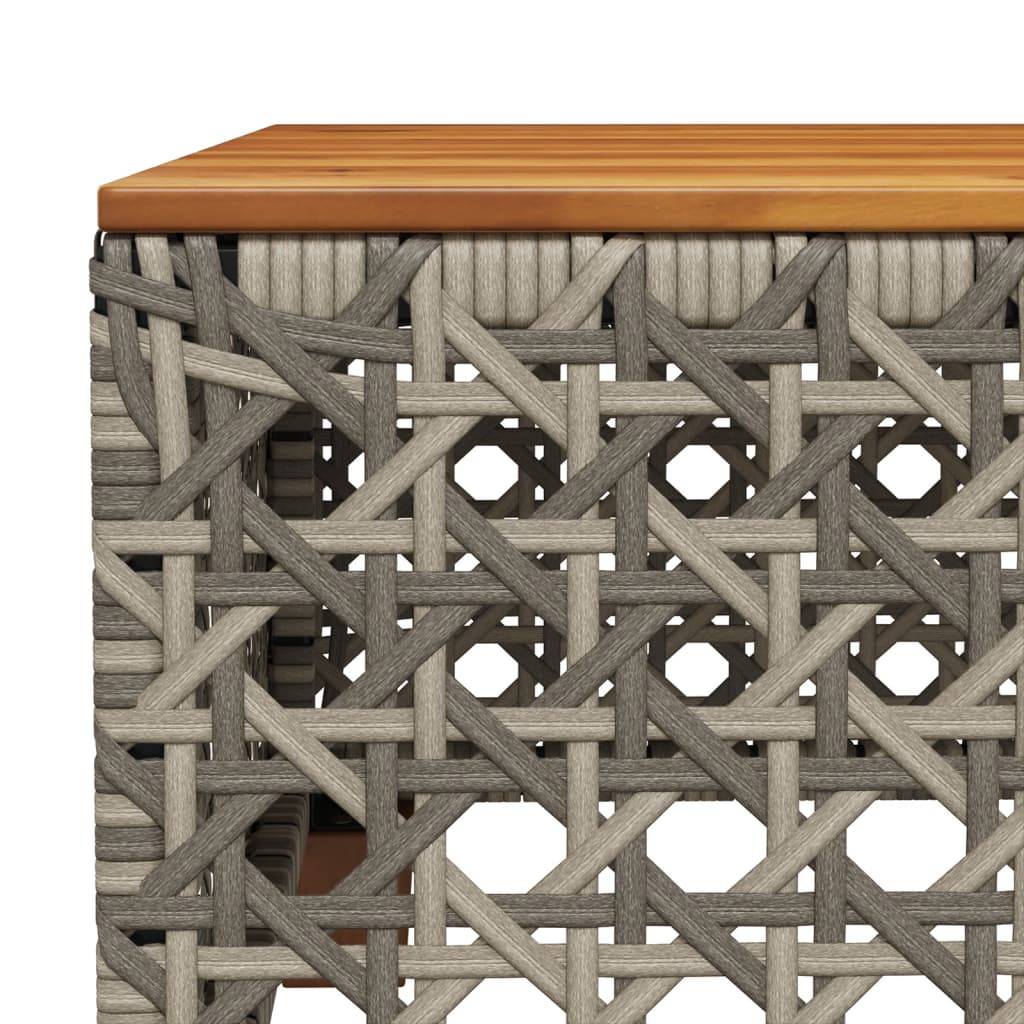 Table de jardin résine tressée bois acacia gris 55 x 55 x 36 cm, Poids :6.4kg - PANGIVO - Image 7