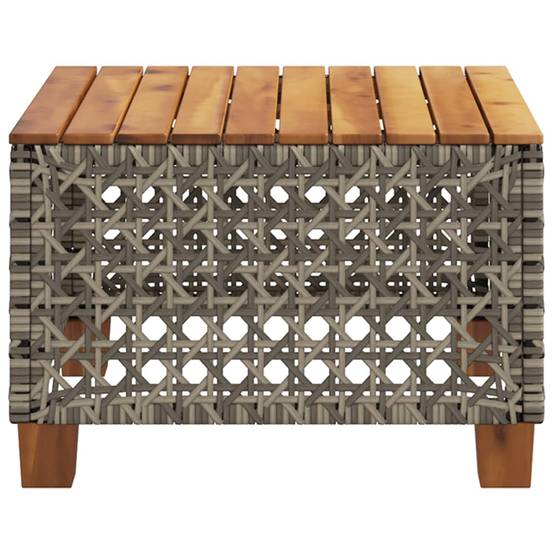 Table de jardin résine tressée bois acacia gris 55 x 55 x 36 cm, Poids :6.4kg - PANGIVO - Image 5