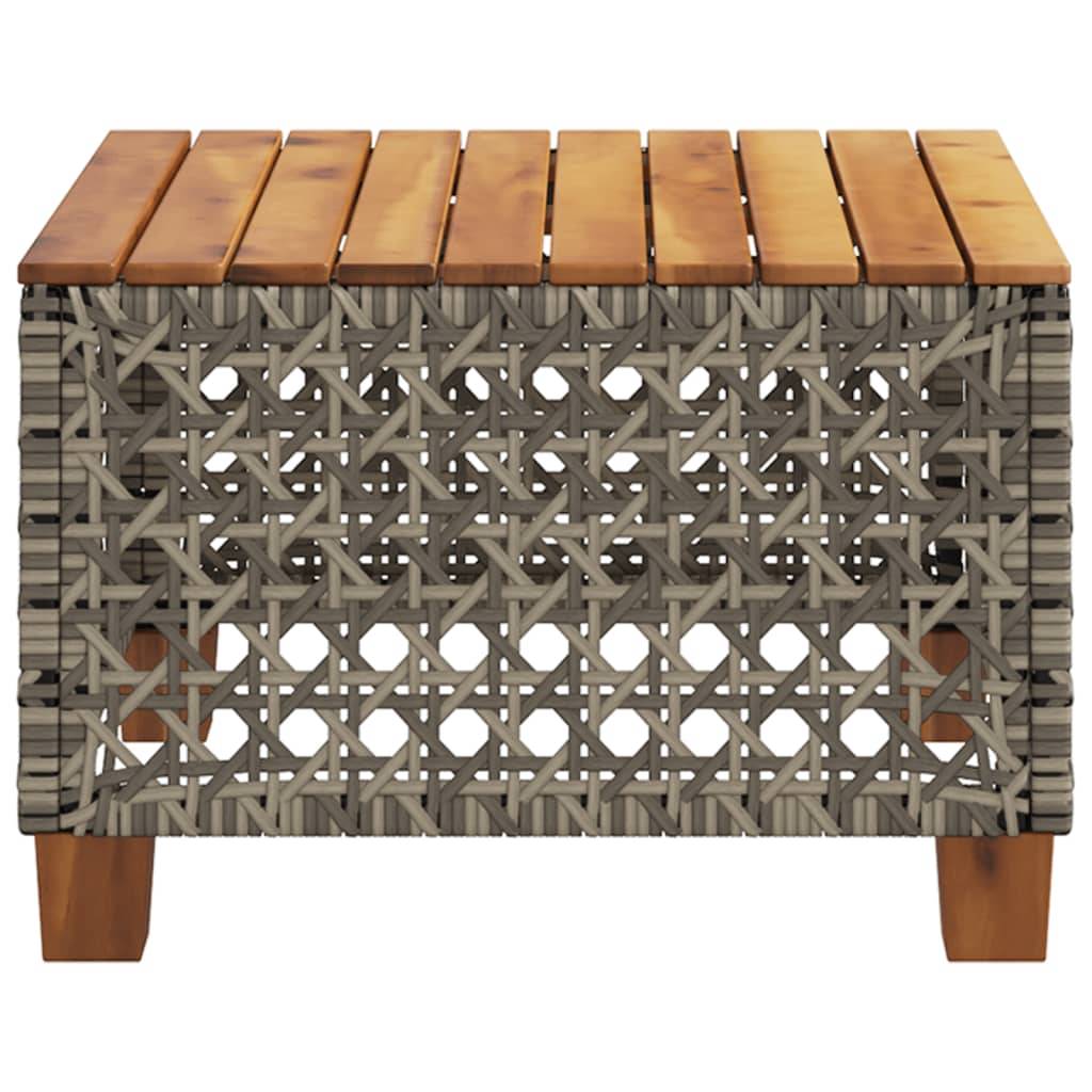 Table de jardin résine tressée bois acacia gris 55 x 55 x 36 cm, Poids :6.4kg - PANGIVO - Image 5