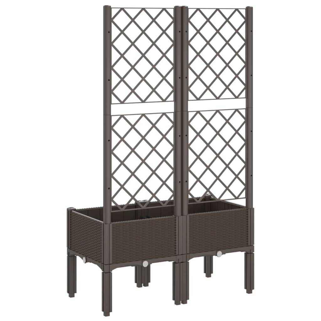 ComfortXL - Jardinière rectangulaire avec treillis PP pour plantes grimpantes Marron 80cm – ComfortXL Outdoor Living - Image 5