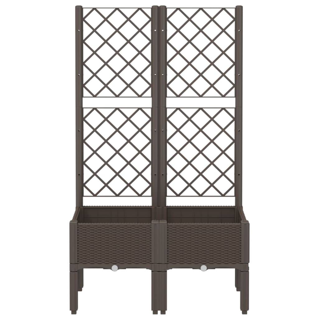 ComfortXL - Jardinière rectangulaire avec treillis PP pour plantes grimpantes Marron 80cm – ComfortXL Outdoor Living - Image 3
