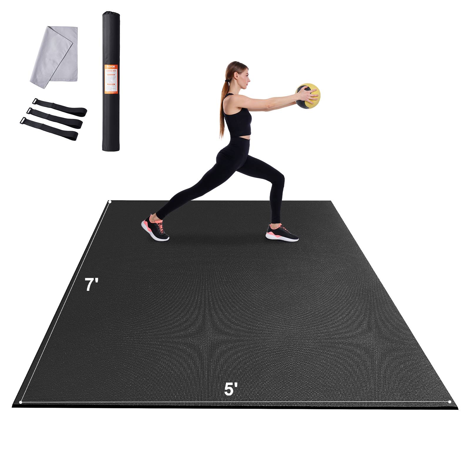 VEVOR Tapis de yoga antidérapant tapis d'entraînement 2120 x 1530 mm pilates - Image 1