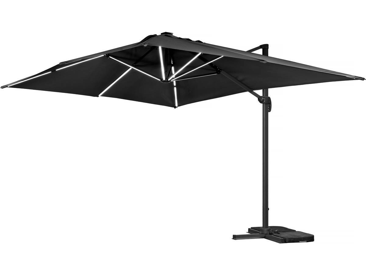 Parasol Jardin Déporté Led Alu "sun 3 Luxe" 3 X 3 M - Noir -habitat Et Jardin - Image 3