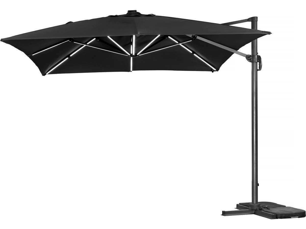 Parasol Jardin Déporté Led Alu "sun 3 Luxe" 3 X 3 M - Noir -habitat Et Jardin - Imagen 1