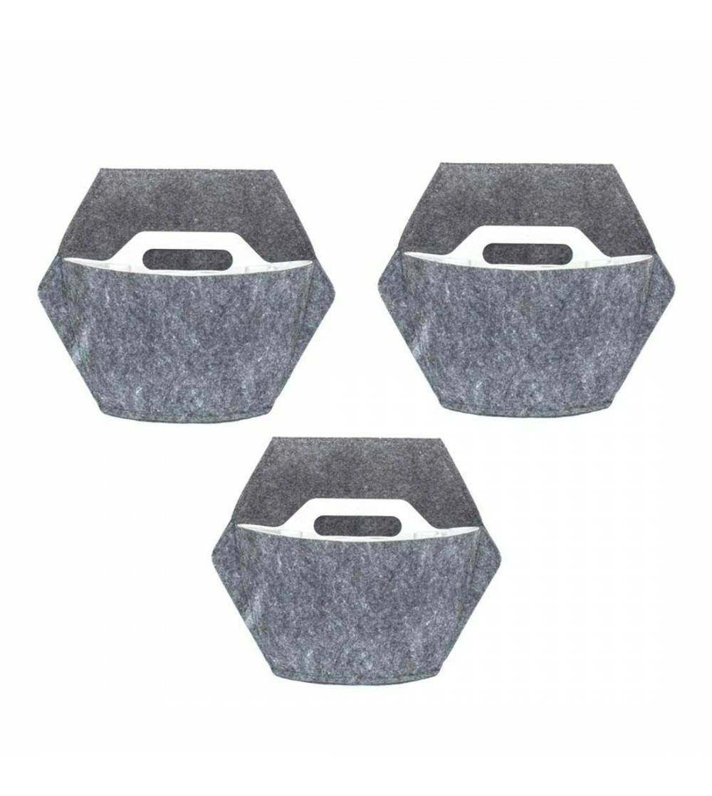Pack de 3 pots muraux CitySens blancs avec couverture textile et arrosage manuel - Image 2