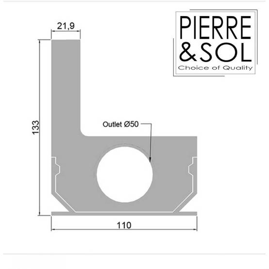 Pièce de fermeture Side Drain L&S - LINE ECO - 130 mm About Gauche fermé - Image 4
