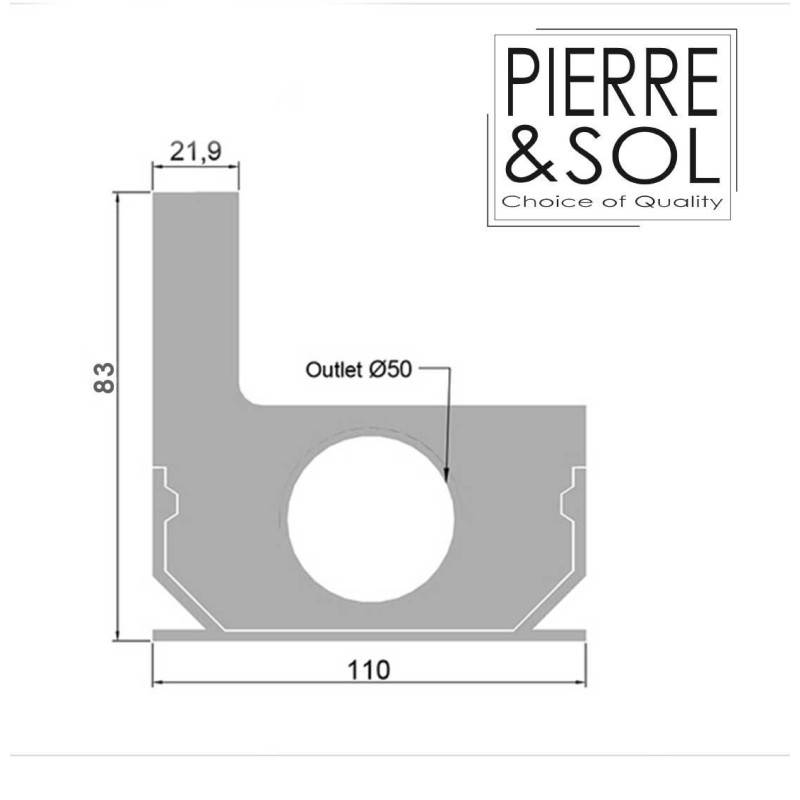 Pièce de fermeture Side Drain  L&S - LINE ECO -    130 mm     About Gauche fermé - Image 2