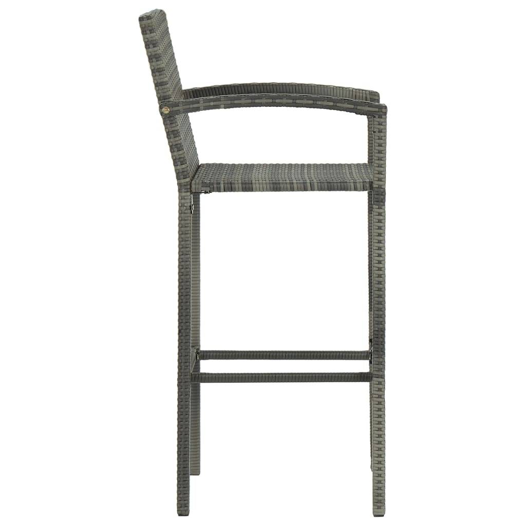 Helloshop26 - Ensemble de bar de jardin 3 pièces résine tressée gris - Imagen 7