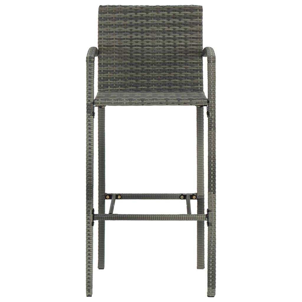 Helloshop26 - Ensemble de bar de jardin 3 pièces résine tressée gris - Imagen 6