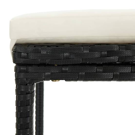 Helloshop26 - Ensemble de bar de jardin avec coussins 9 pièces noir - Imagen 8