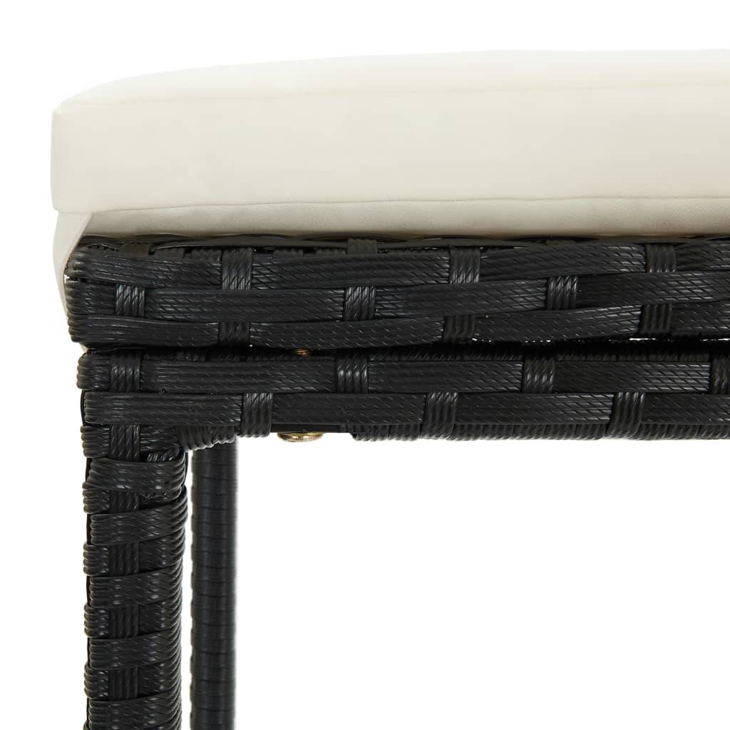 Helloshop26 - Ensemble de bar de jardin avec coussins 9 pièces noir - Imagen 8