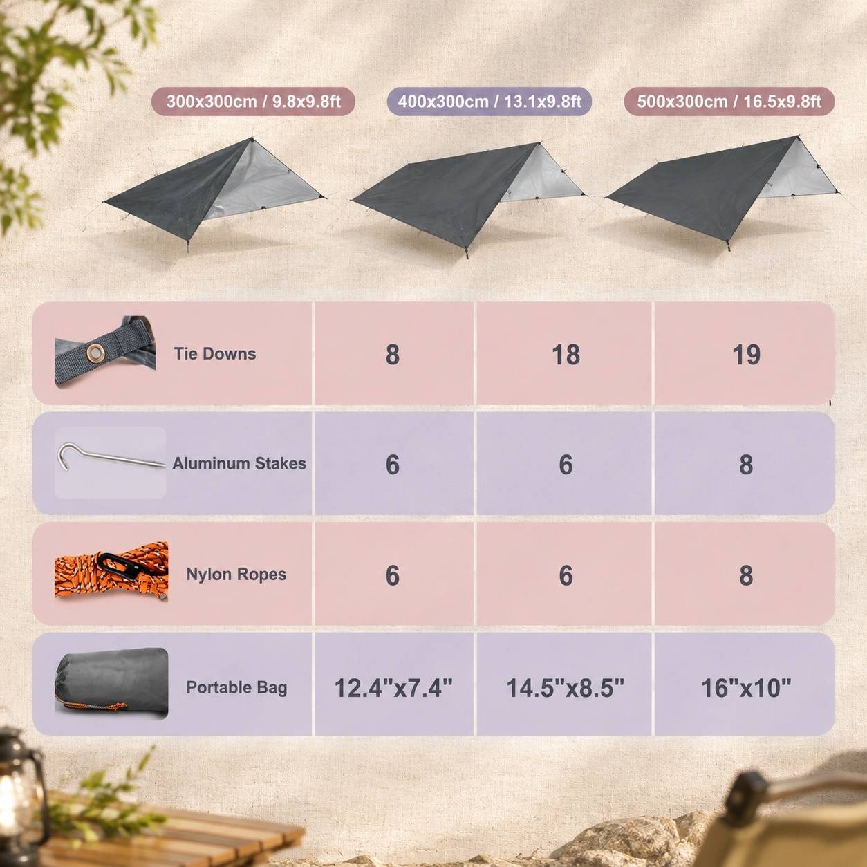 Tarp Léger Imperméable pour Hamac et Bivouac - Image 7