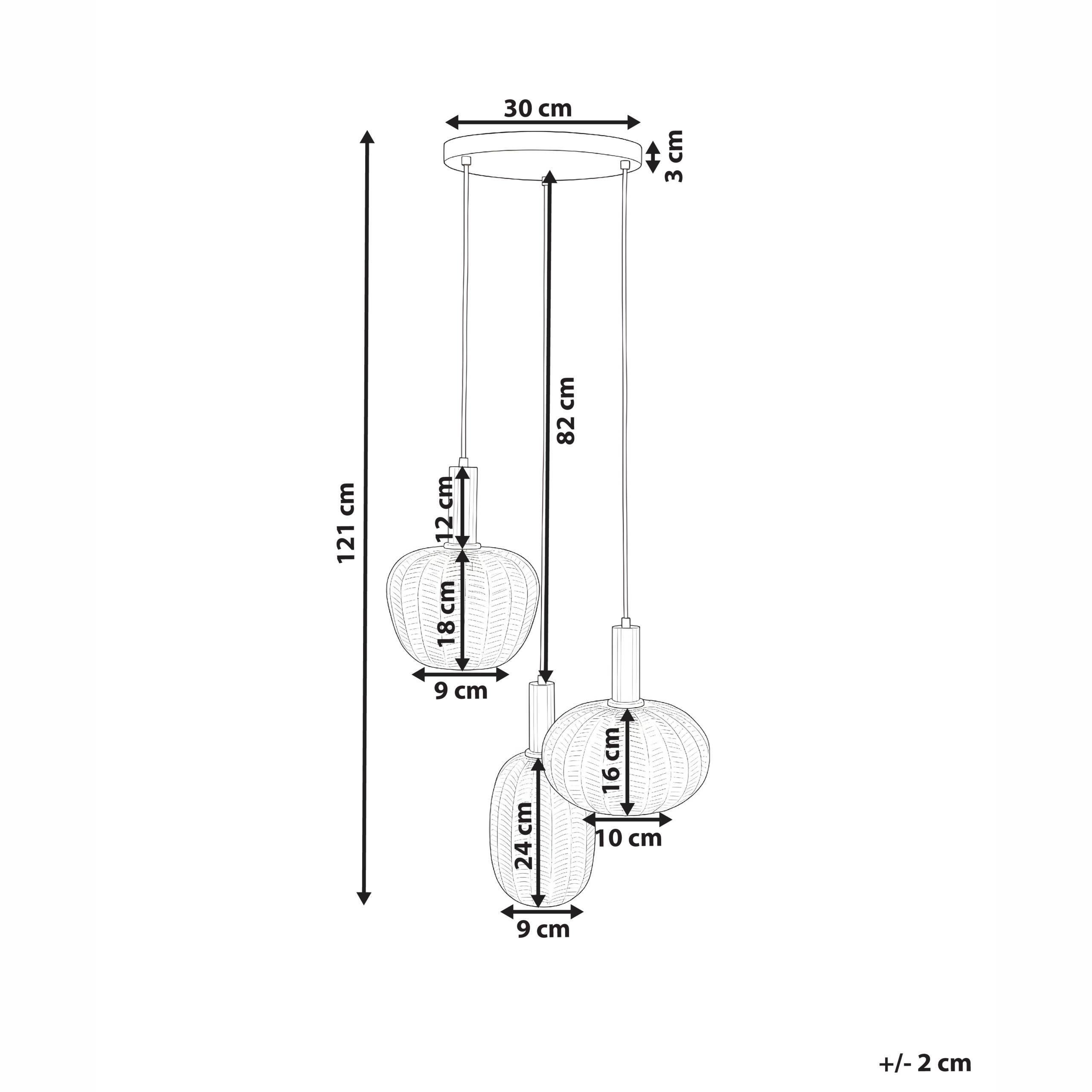 Beliani - Lampe suspension Métal Multicolore NJORO - 45x45x121- Beliani - Image 3