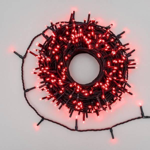Lotti - Guirlande lumineuse 25 m 360miniLED rouge câble vert 8 modes d'animation Lotti - Imagen 1